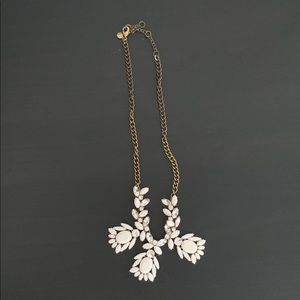 Crystal & White Enamel J.Crew Statement Necklace